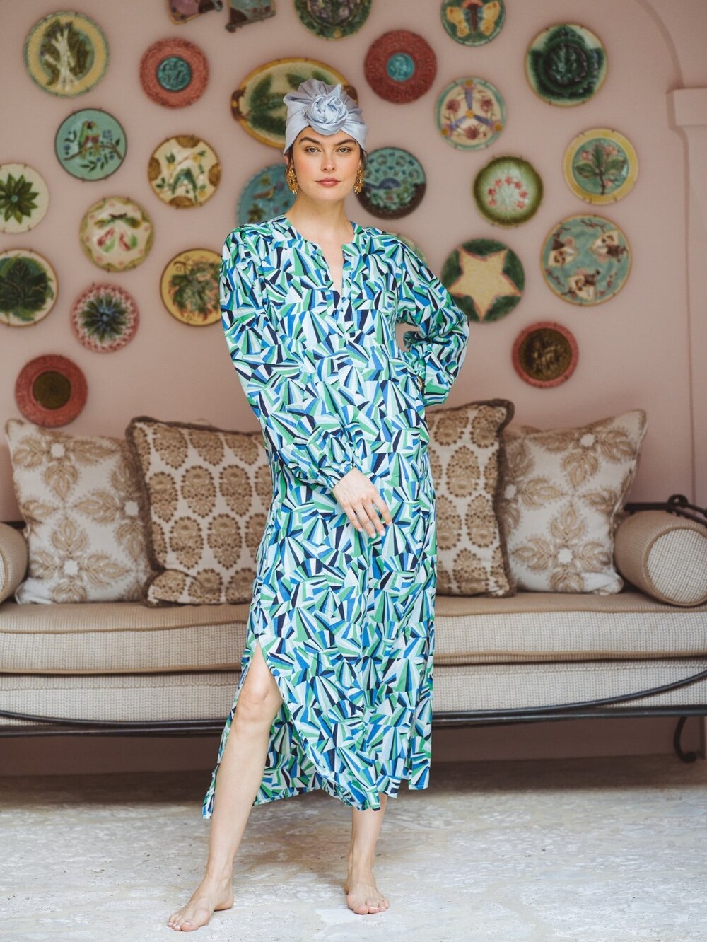 Addison Bay Cotton Volie Rosemary‎ Dress in Starburst Multi size Small